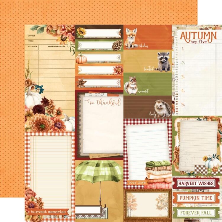 SIMPLE STORIES - Collezione Simple Vintage Autumn Breeze Double-Sided Cardstock 12"X12" - Journal Elements
