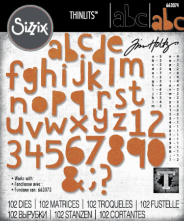 Sizzix Thinlits Die by Tim Holtz Alphanumeric Cutout Lower (3/4"Tall) (102pcs)