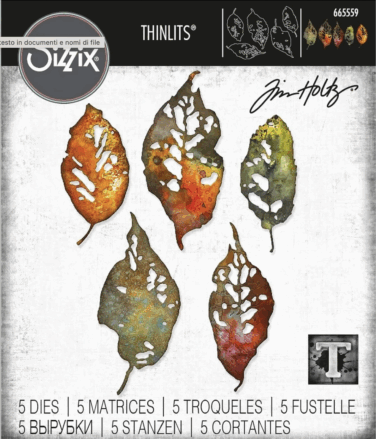 Sizzix Thinlits Dies By Tim Holtz 5/Pkg - Leaf Fragments NEW