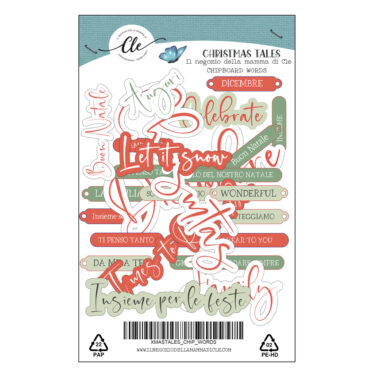 IL NEGOZIO DELLA MAMMA DI CLE – GLI ABBELLIMENTI DELLA CLE – COLLEZIONE  CHRISTMAS TALES - CHIPBOARD WORDS
