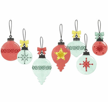 Sizzix Framelits Die w/Stamps by 49 and Market Baubles (11+19pcs timbri e fustelle coordinate)