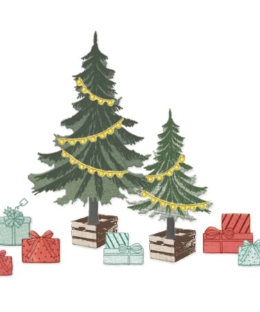 Sizzix Framelits Die w/Stamps by 49 and Market Trees and Trinkets (15+17pcs timbri e fustelle coordinate))