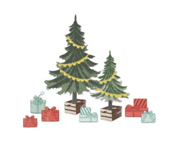 Sizzix Framelits Die w/Stamps by 49 and Market Trees and Trinkets (15+17pcs timbri e fustelle coordinate))