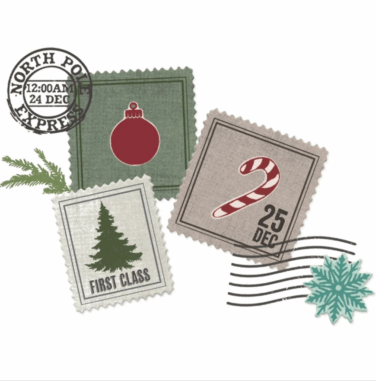 Sizzix Framelits Die w/Stamps by 49 and Market Special Delivery (11+27pcs timbri e fustelle coordinate)