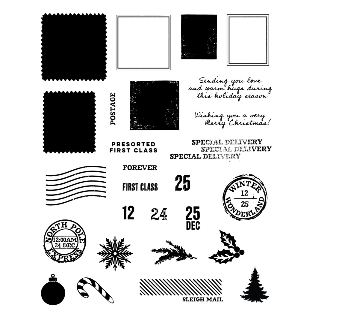 Sizzix Framelits Die w/Stamps by 49 and Market Special Delivery (11+27pcs timbri e fustelle coordinate) - immagine 4