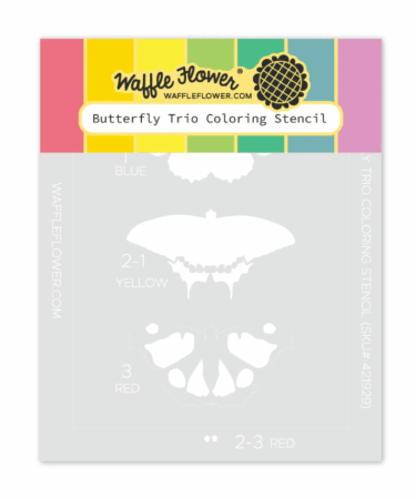 WAFFLE FLOWER - Butterfly Trio Coloring Stencil