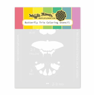 WAFFLE FLOWER - Butterfly Trio Coloring Stencil