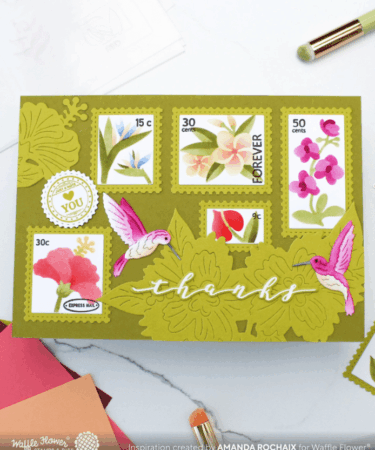 Alternative view of WAFFLE FLOWER - Postage Collage Tropical Flowers Stencil