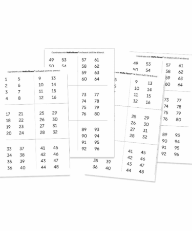 WAFFLE FLOWER - Printed Numbers for Ink Swatch 1x0.5 Die