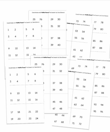 WAFFLE FLOWER - Printed Numbers for Ink Swatch 1x1 Die