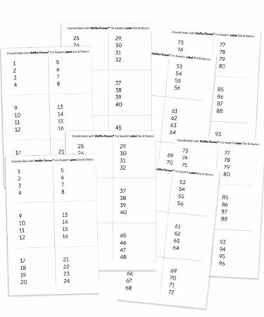 WAFFLE FLOWER - Printed Numbers for Ink Swatch Label Die