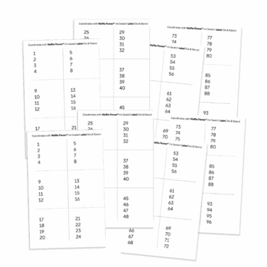 WAFFLE FLOWER - Printed Numbers for Ink Swatch Label Die