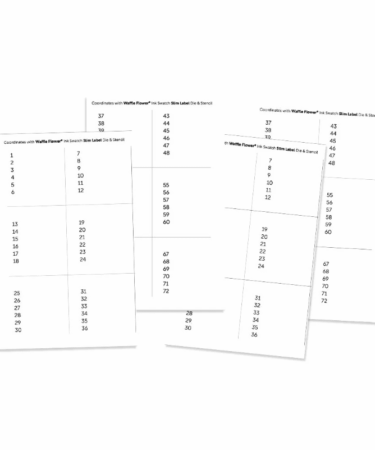 WAFFLE FLOWER - Printed Numbers for Ink Swatch Slim Label Die