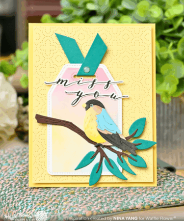 Alternative view of WAFFLE FLOWER - Script Greetings Matching Die