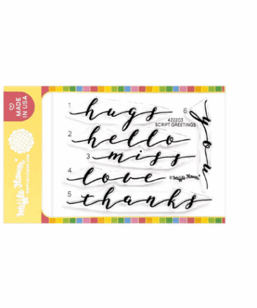 WAFFLE FLOWER - Script Greetings Stamp Set