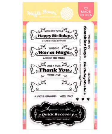 WAFFLE FLOWER - Vintage Label 1 Inverted Stamp Set