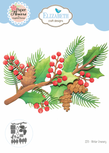 Elizabeth Craft Designs - Festive Holly Die Winter Greenery