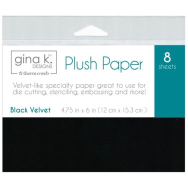 Gina K Designs Plush Papers 4.75"X6" (8 pezzi)Black VelvetS4-1492
