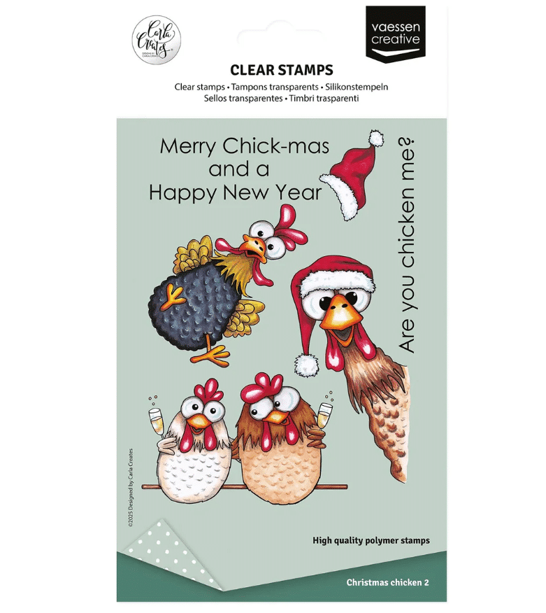 Vaessen Creative • Clear Stamps Christmas Chickens 2 10pc