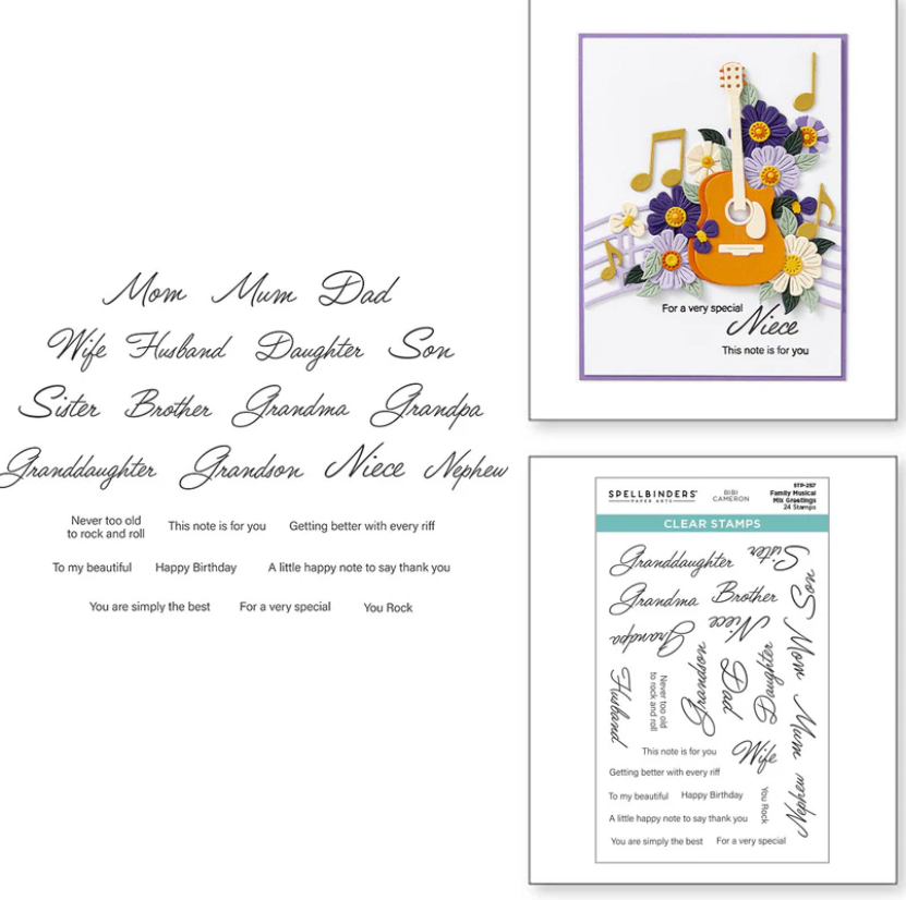 Spellbinders - Family Musical Mix Greetings Clear Stamp