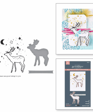 Spellbinders - Cheer and Good Tidings Deer Registration Press Plate & Die Set