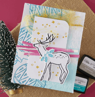 Alternative view of Spellbinders - Cheer and Good Tidings Deer Registration Press Plate & Die Set