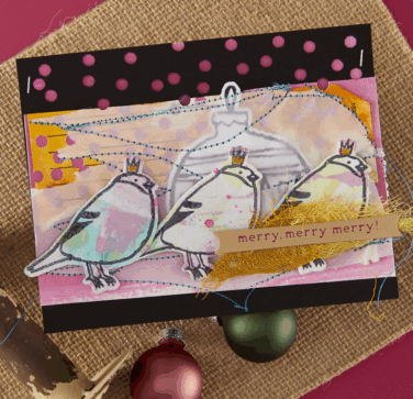 Alternative view of Spellbinders - Merry, Merry, Merry Bird Registration Press Plate & Die Set