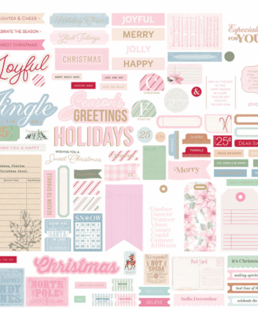 Spellbinders - Rosie's Studio Peppermint Twist Cardstock Diecut Ephemera Sentiments