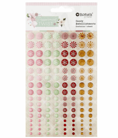Spellbinders - Rosie's Studio Peppermint Twist Candy Embellishments