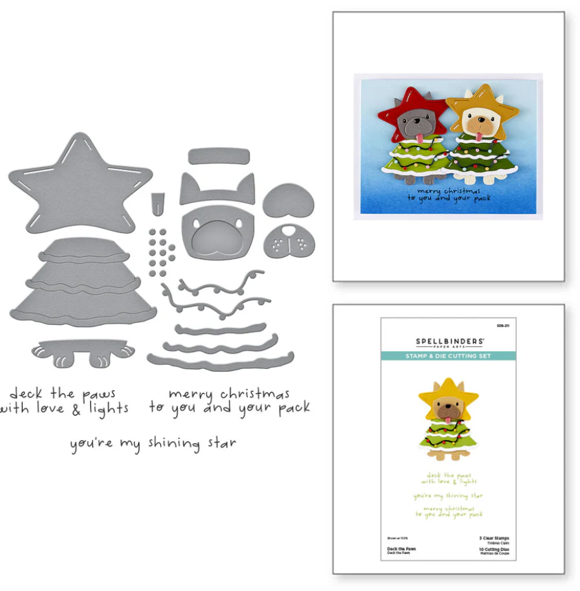 Spellbinders - Deck the Paws Clear Stamp & Die Set