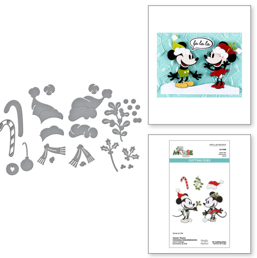 Spellbinders - Classic Mouse Christmas Embellishments Etched Dies