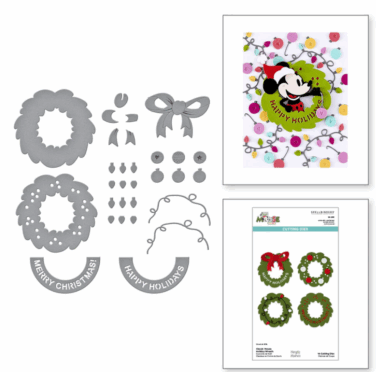 Spellbinders - Classic Mouse Holiday Wreath Etched Dies