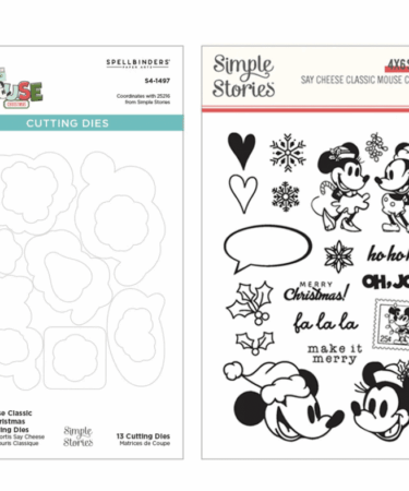 Spellbninders - Simple Stories Say Cheese Classic Mouse Christmas Stamp & Die Bundlebinders -