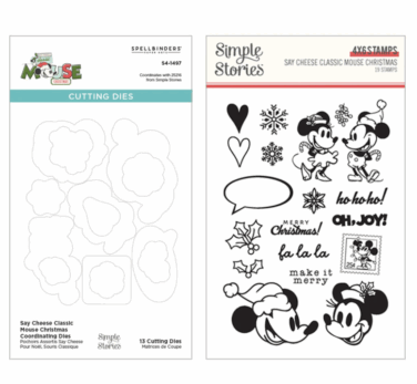 SpellSimple Stories Say Cheese Classic Mouse Christmas Stamp & Die Bundlebinders -