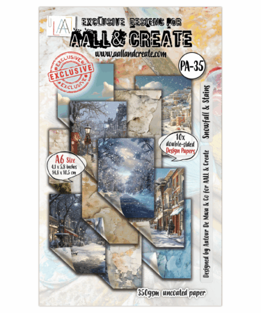 AALL & CREATE -Design Paper A6 - Snowfall & Stains