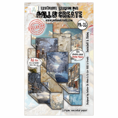AALL & CREATE -Design Paper A6 - Snowfall & Stains