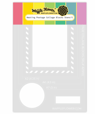 WAFFLE FLOWER - Nesting Postage Collage Blocks Stencil