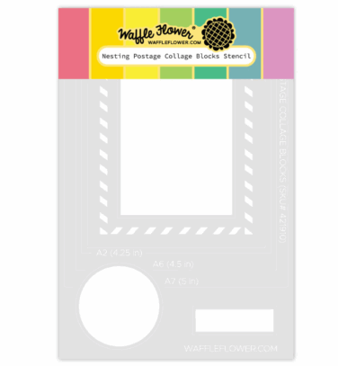 WAFFLE FLOWER - Nesting Postage Collage Blocks Stencil