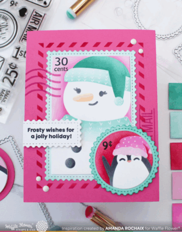 Alternative view of WAFFLE FLOWER - Nesting Postage Collage Blocks Stencil