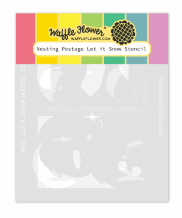 WAFFLE FLOWER - Nesting Postage Collage Let it Snow Stencil