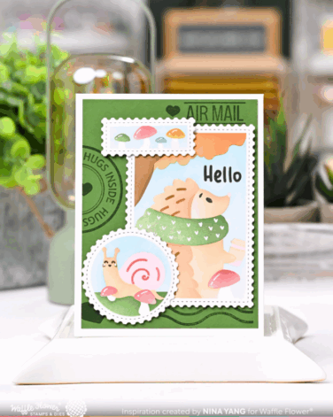 Alternative view of WAFFLE FLOWER - Nesting Postage Collage Mush Love Stencil