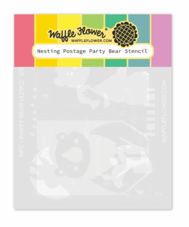 WAFFLE FLOWER - Nesting Postage Collage Party Bear Stencil