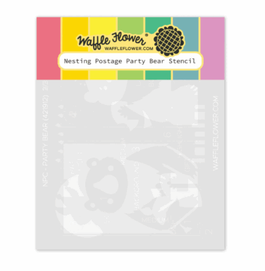 WAFFLE FLOWER - Nesting Postage Collage Party Bear Stencil