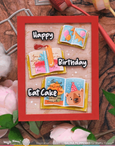 Alternative view of WAFFLE FLOWER - Open Book Trio Die