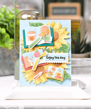 Alternative view of WAFFLE FLOWER - Open Book Trio Fall Stencil