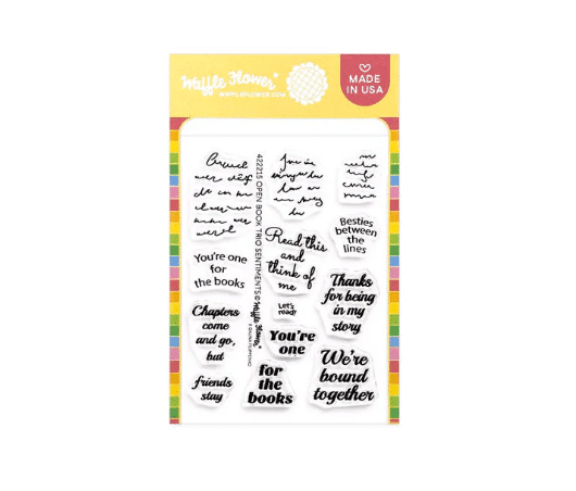 WAFFLE FLOWER - Open Book Trio Sentiments Stamp Set