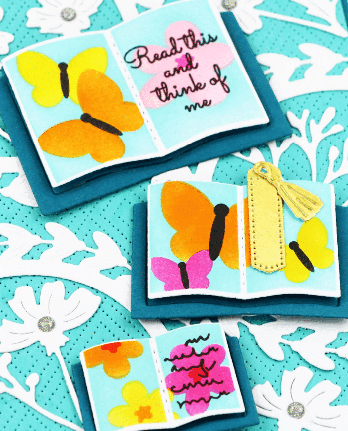 WAFFLE FLOWER - Open Book Trio Sentiments Stamp Set - immagine 2