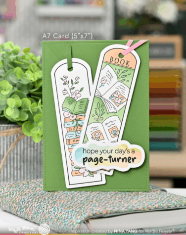 Alternative view of WAFFLE FLOWER - Round Bookmark - Book Lover Stamp Set