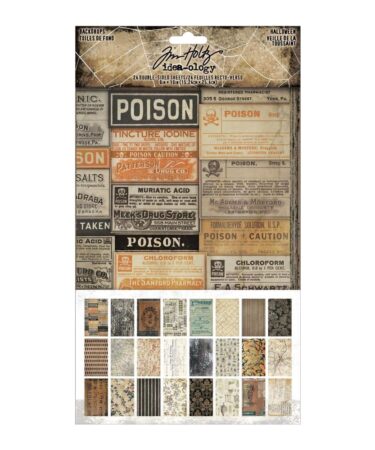 Idea-Ology - Tim Holtz- Ology Backdrops Double-Sided Cardstock 6"X10" 24/Pkg -Halloween