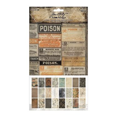 Idea-Ology - Tim Holtz- Ology Backdrops Double-Sided Cardstock 6"X10" 24/Pkg -Halloween